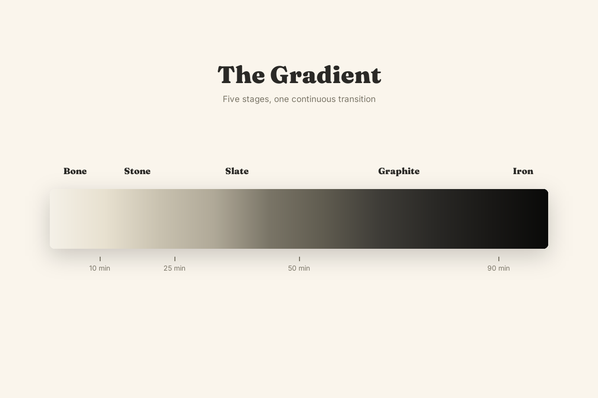 The five-stage Bone-to-Iron gradient, shown as a continuous vertical band.